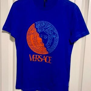Versace Royal Blue and Orange Medusa T-Shirt
